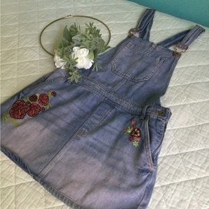 Forever 21 Bohemian Festival Embroidered Dress Overalls